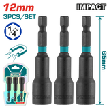 TOTAL 3 Pcs impact magnetic nut set 12mm (TAC271231)