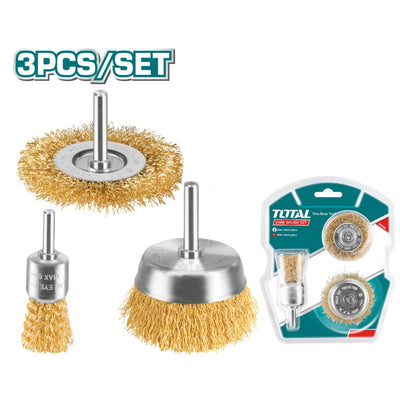 TOTAL 3 Pcs wire brush set (TAC310031)