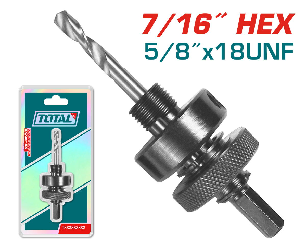TOTAL Arbor for hole saw Hex shank 7/16" (TAC4202)