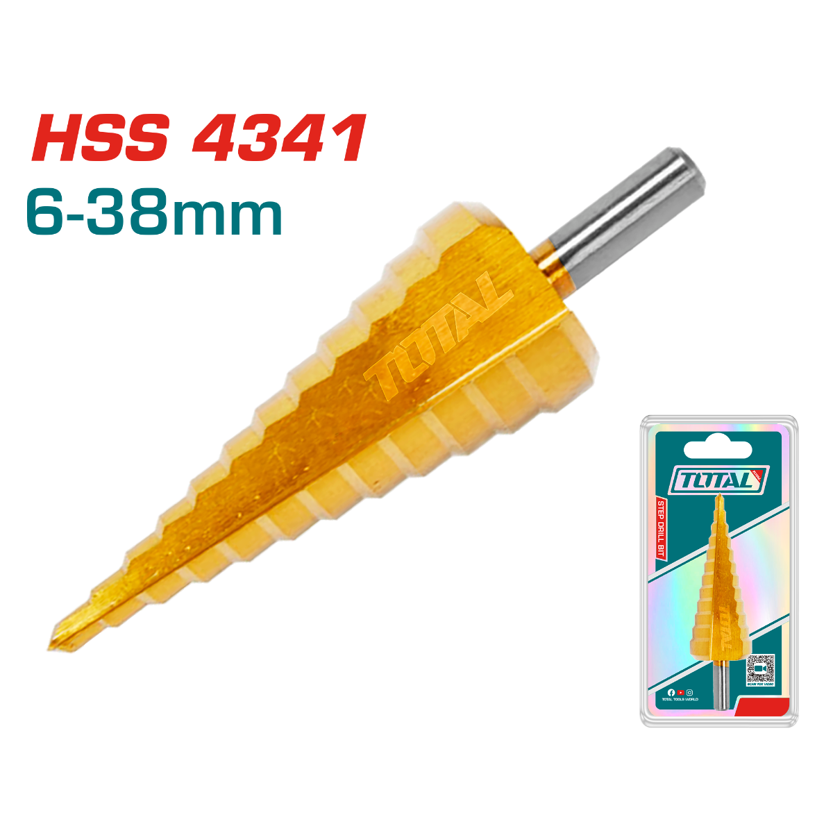 TOTAL Step drill bit Size:6-38mm (TAC7563801)