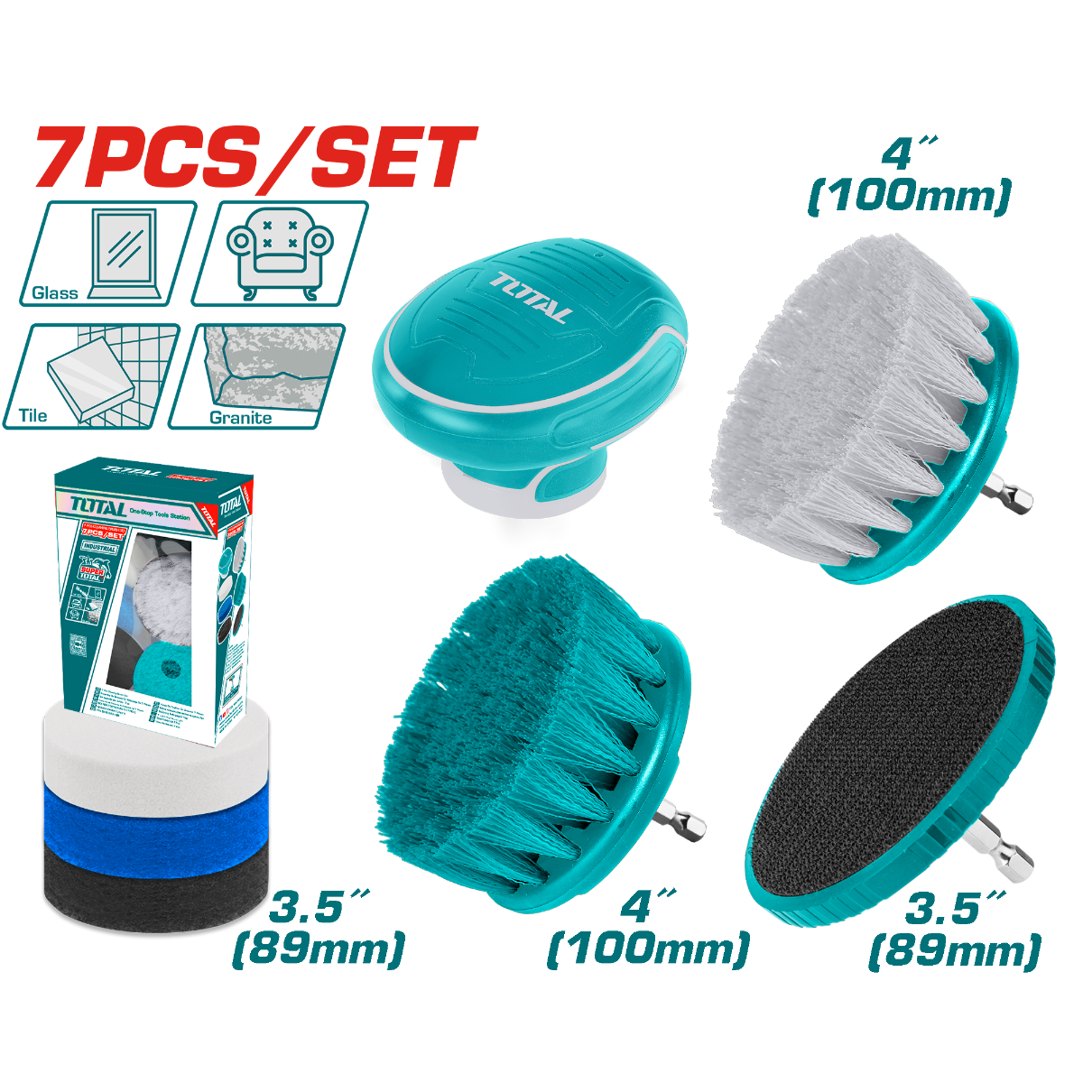 TOTAL Cleaning brush set 7 Pcs (TACB0701)