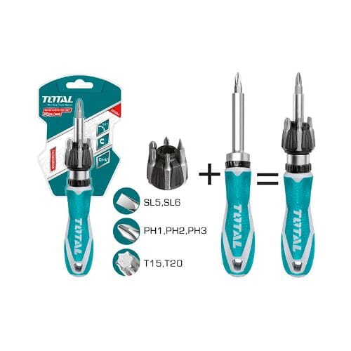 TOTAL 8Pcs ratchet screwdriver set