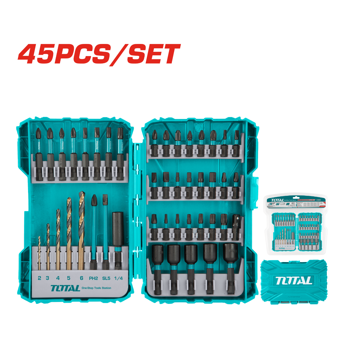 TOTAL 45 Pcs impact screwdriver bit set (TACSDL24502)