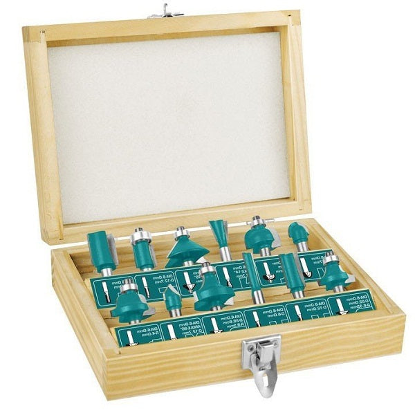 TOTAL TACSR0121-12pcs Router bits set 6mm (TACSR0121)