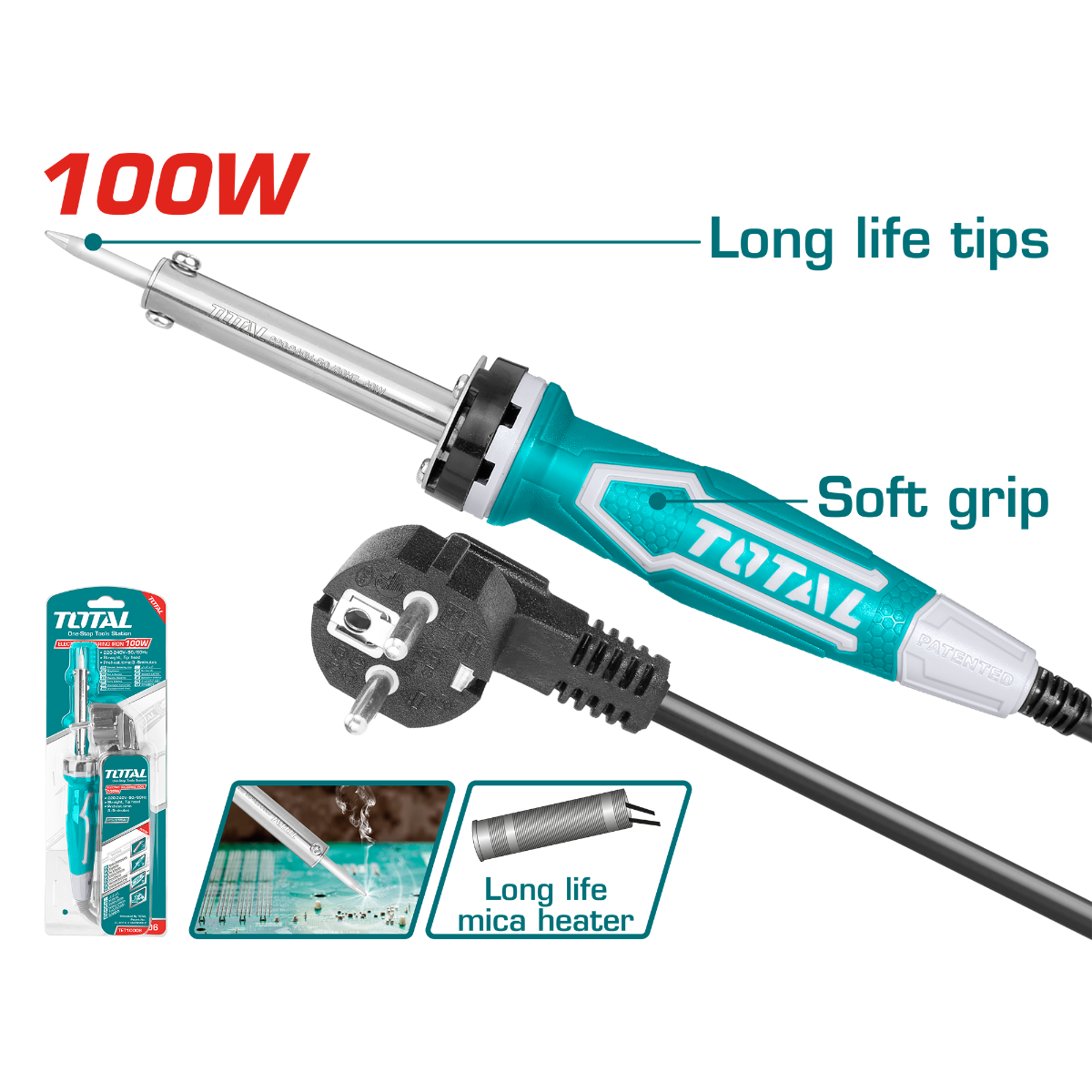 TOTAL 100W Electric Soldering Iron – TET10006