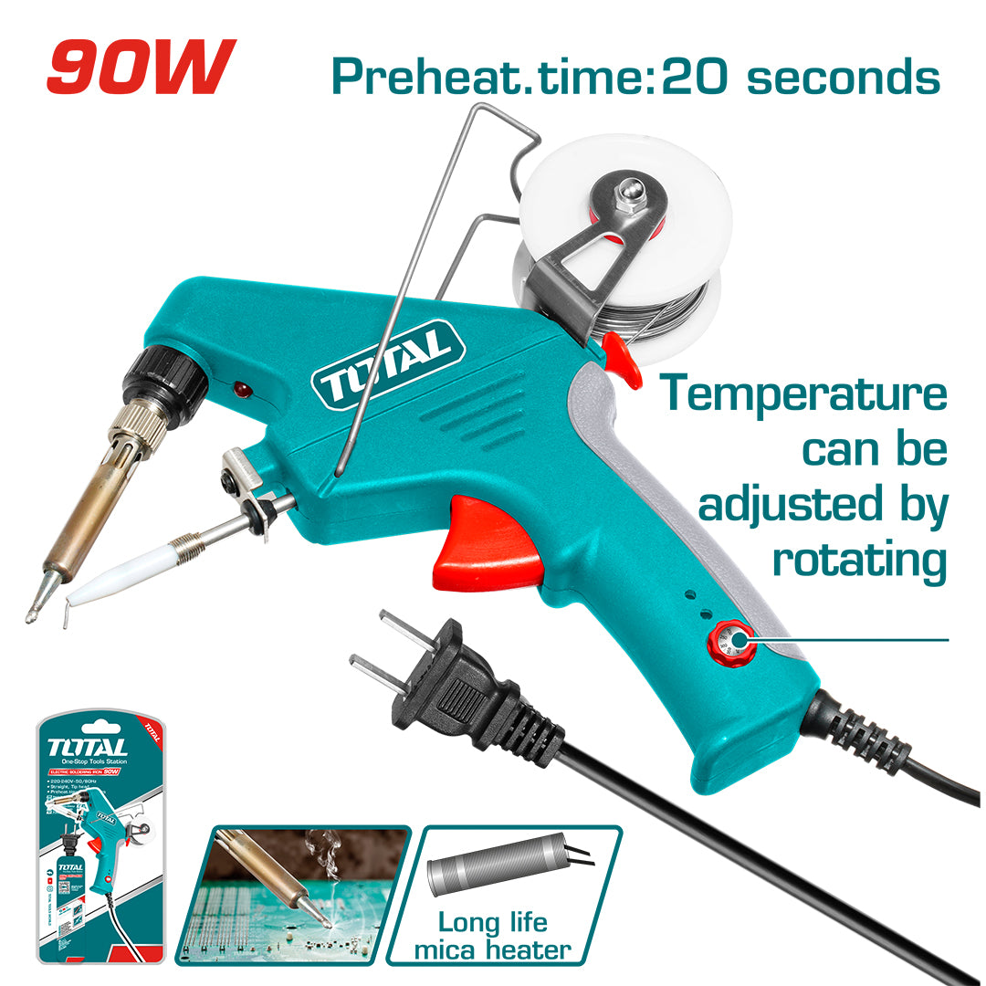TOTAL Soldering Gun 90W with Solder Feeder and Temperature control (TET160732)