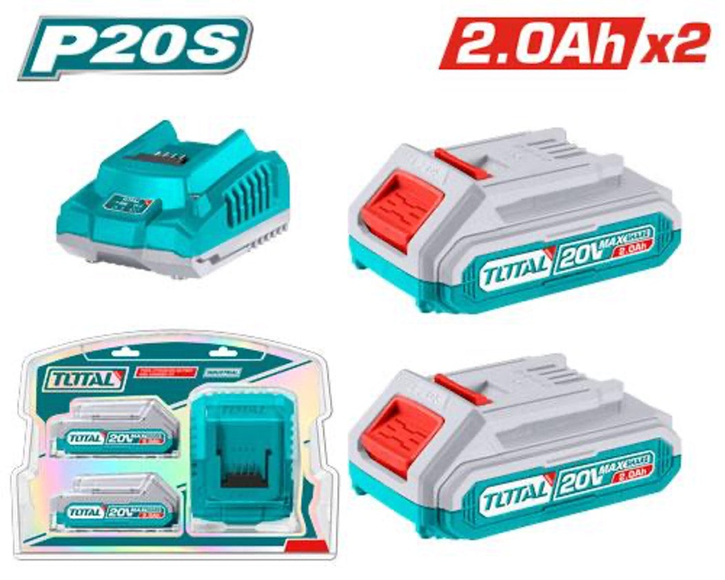TOTAL P20S Lithium-Ion battery and charger kit (TFBCPK1222)
