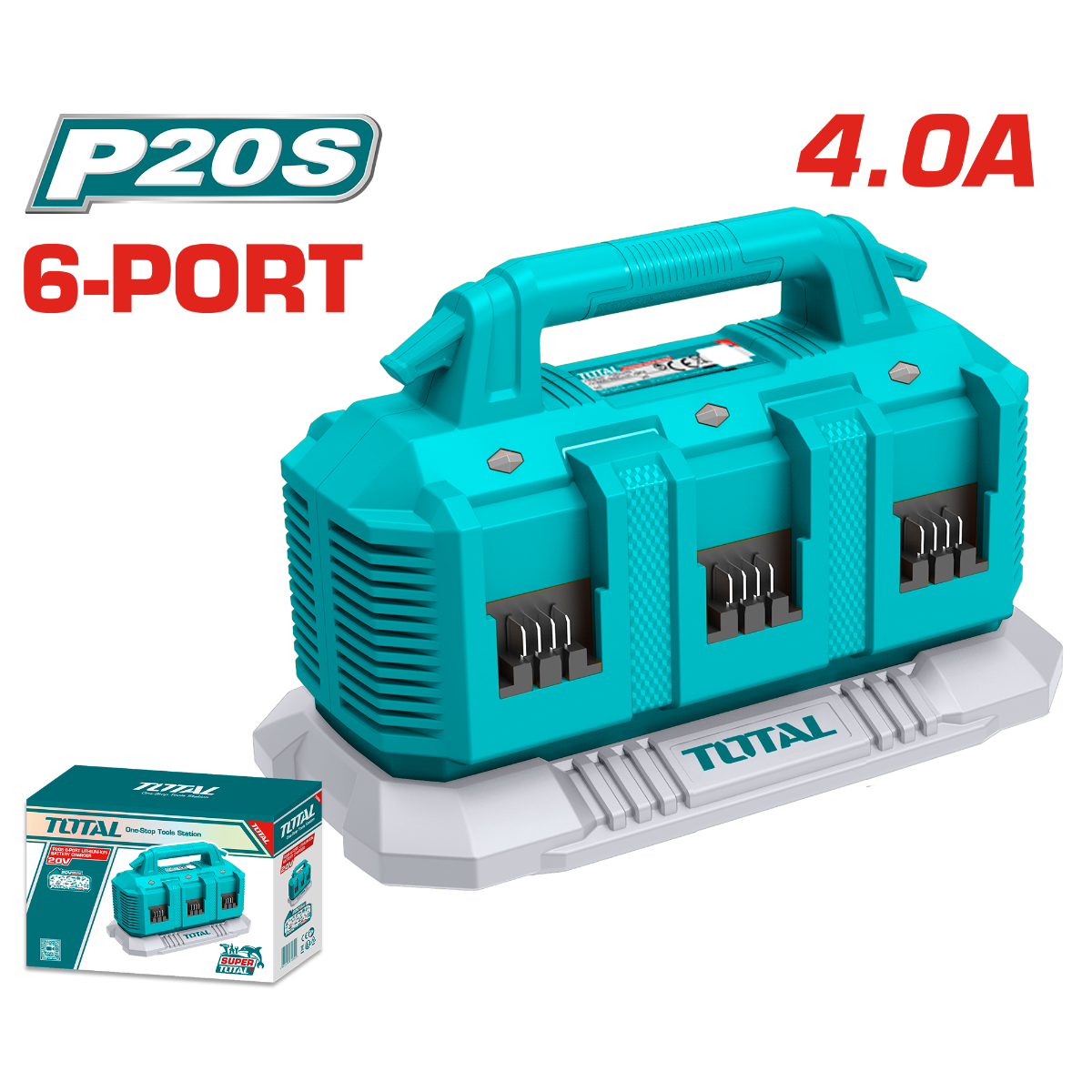 TOTAL P20S battery charger 6 ports 4.0A (TFCLI2064)