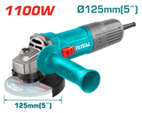 TOTAL Angle grinder 5'' 1100W (TG11012536)