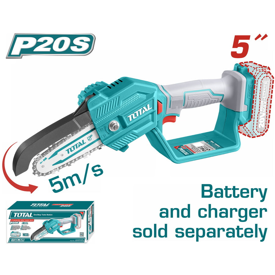 TOTAL Lithium-Ion Pruner Saw 20V - 5" Without Battery & Charger (TGSLI2058)