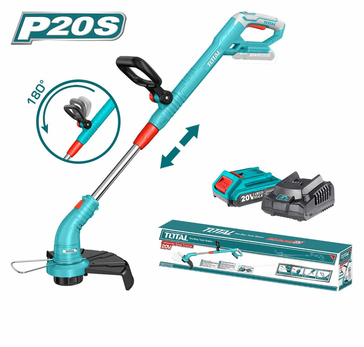 مقص عشب ببطارية ليثيوم-أيوني 300ملم من توتال – أداء قوي وسهل الاستخدام