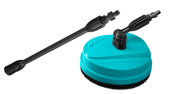 TOTAL Patio Brush 250mm with 400mm Extension Rod