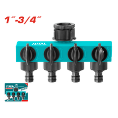 موصل خرطوم بلاستيكي بعدة مخارج 1″-3/4″ من توتال (THHC604101)