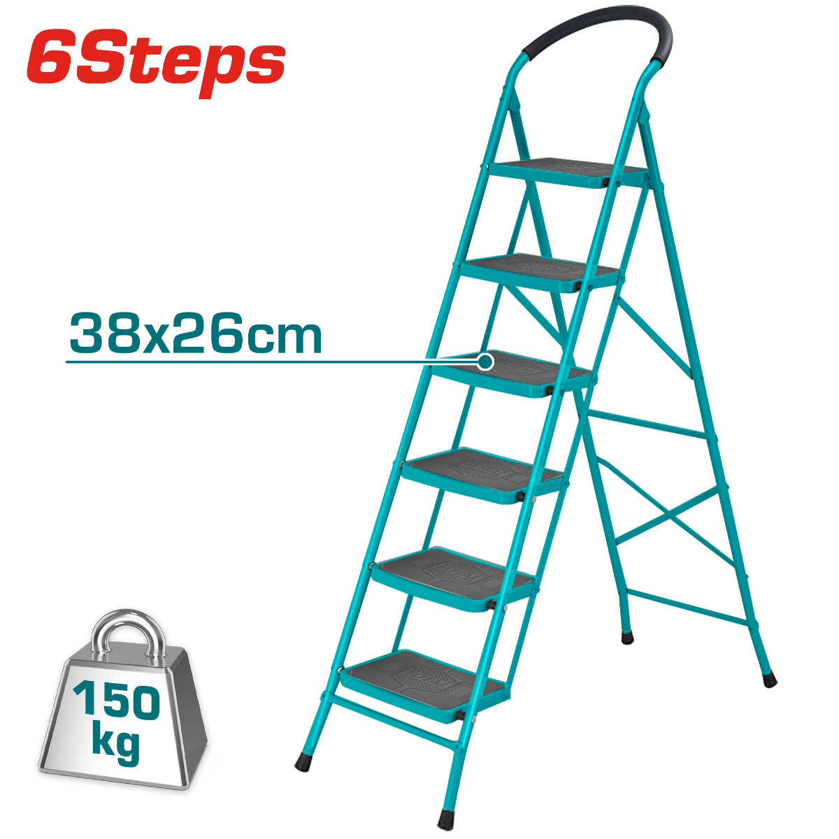 TOTAL Steel Ladder 6Steps (THLAD09061)