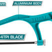 TOTAL Mini Hacksaw Frame with Aluminum Body 150mm - 6" (THMHF1503)