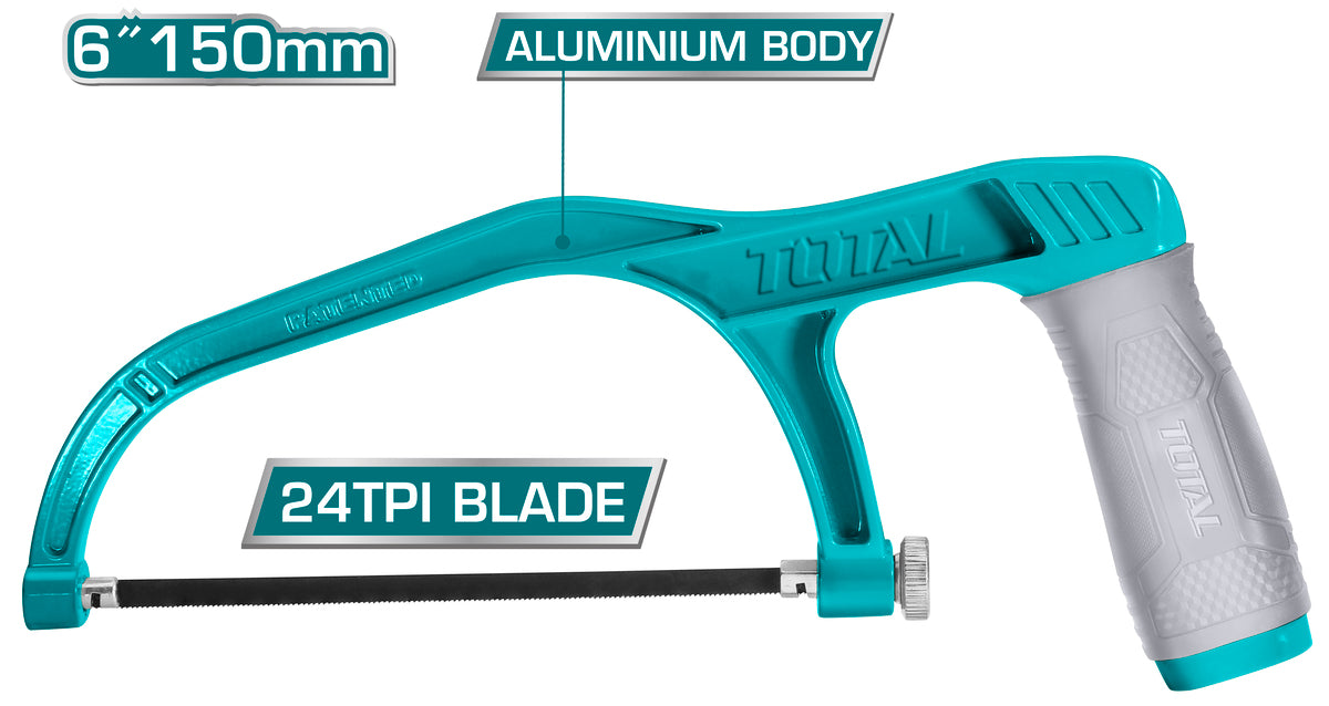 TOTAL Mini Hacksaw Frame with Aluminum Body 150mm - 6" (THMHF1503)