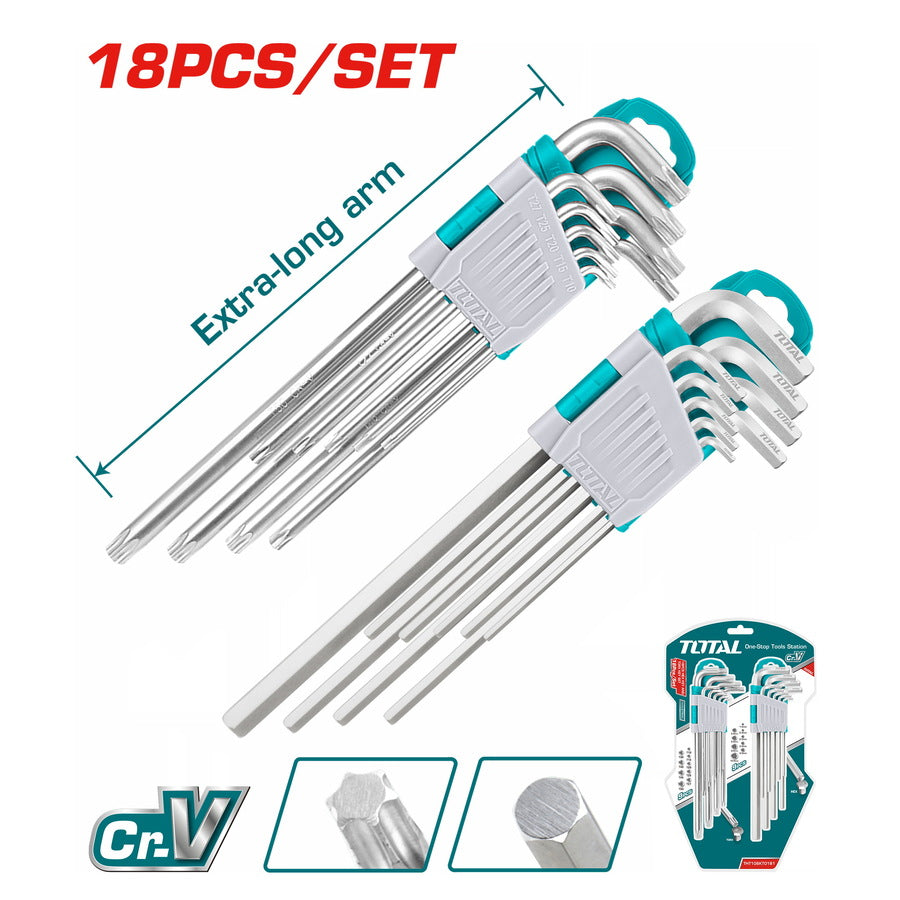 طقم الن كي مسدس ومشرنف 18 قطعة من توتال (THT106KT0181)