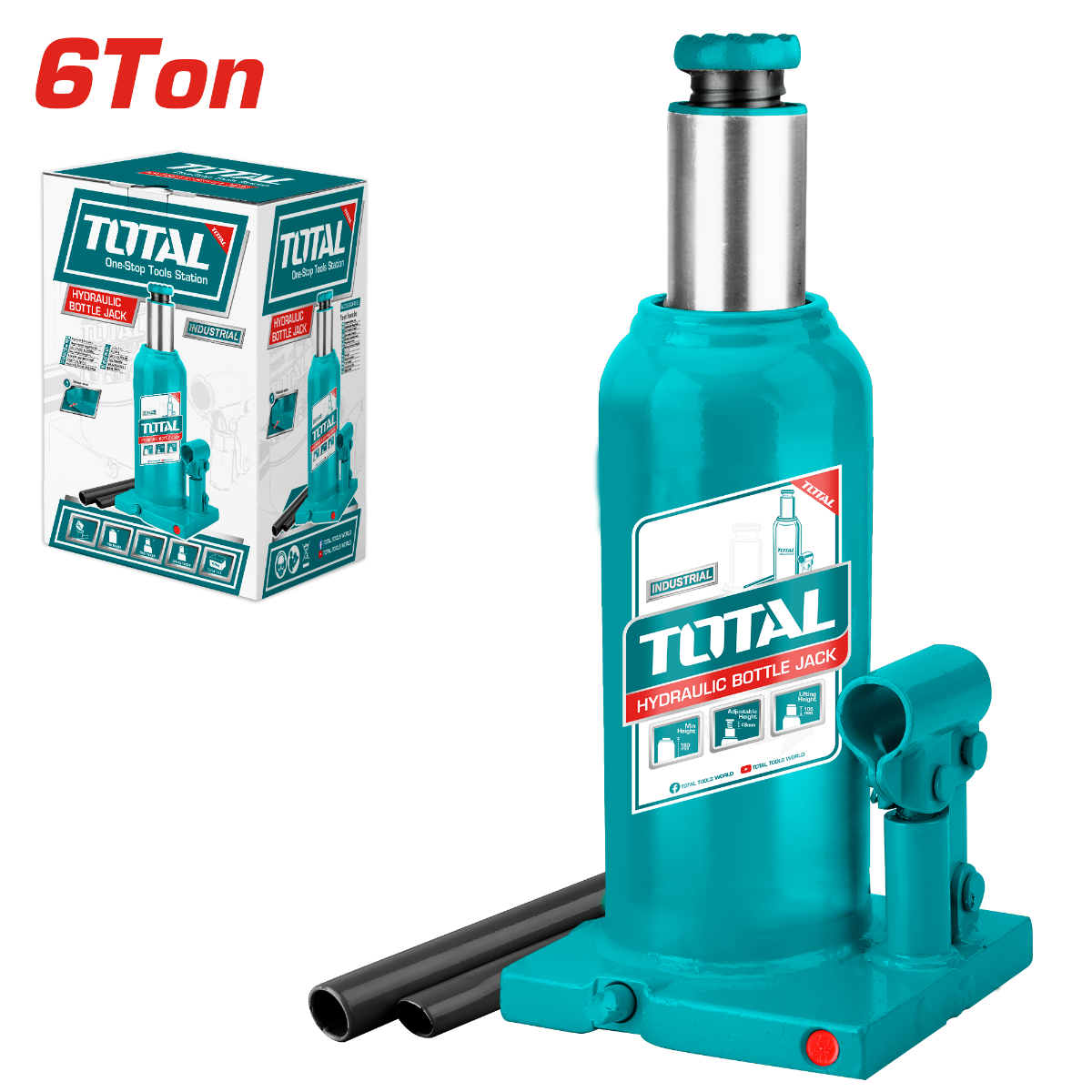 TOTAL Hydraulic bottle jack 6Ton (THT109062)