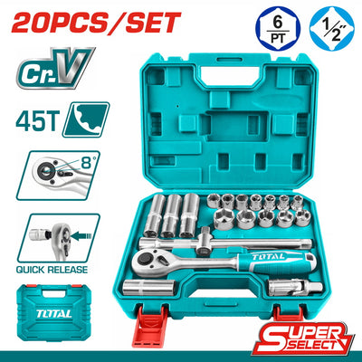 1/2 Inch Box Set | 20-Piece by Total (THT121201) - كارت Cart - JoCell جوسيل
