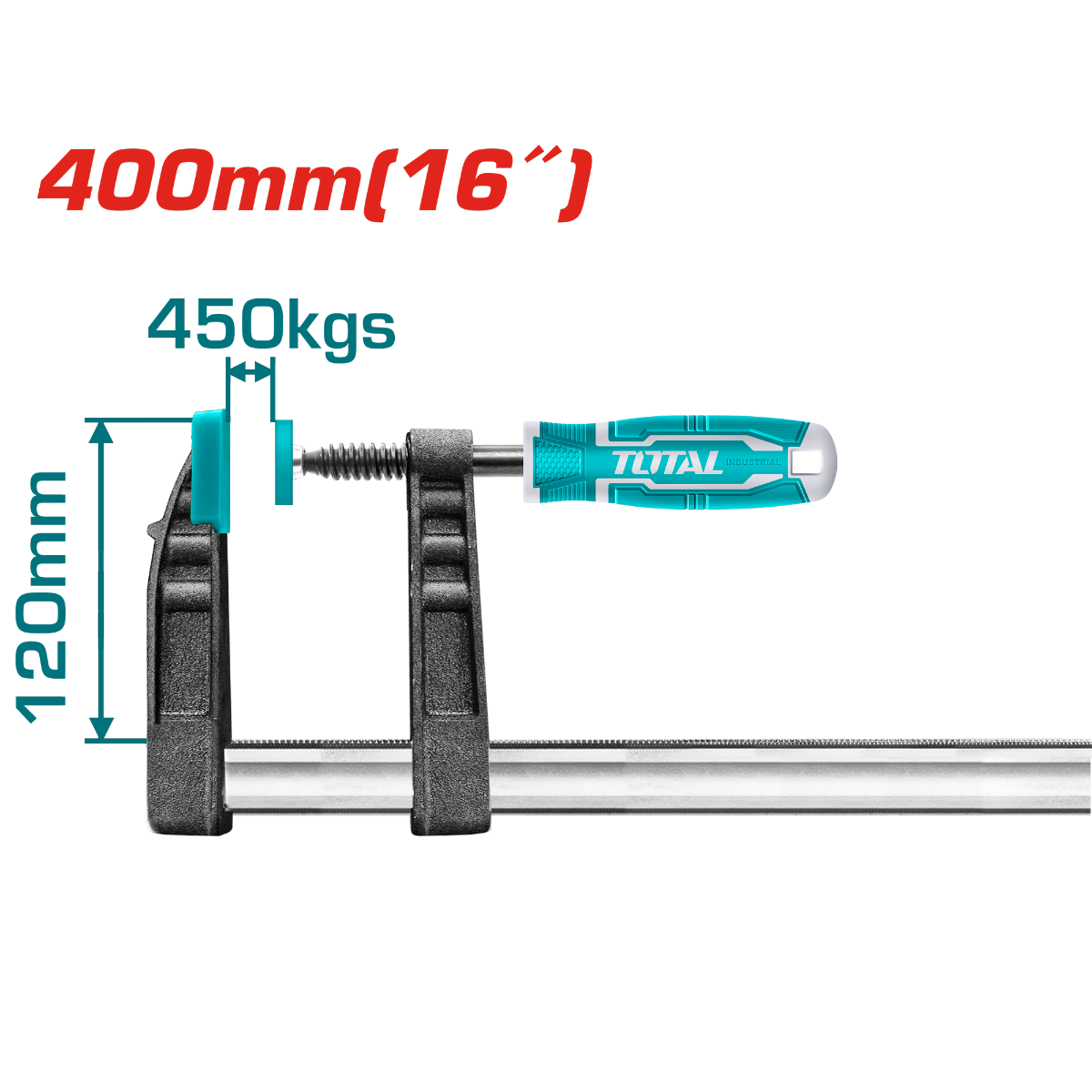 TOTAL F clamp with plastic handle 120x400mm (THT1321202)