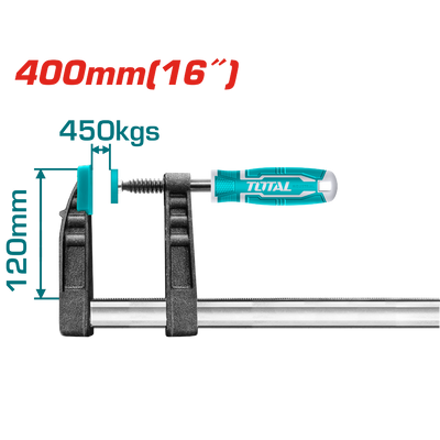 TOTAL F clamp with plastic handle 120x400mm (THT1321202)