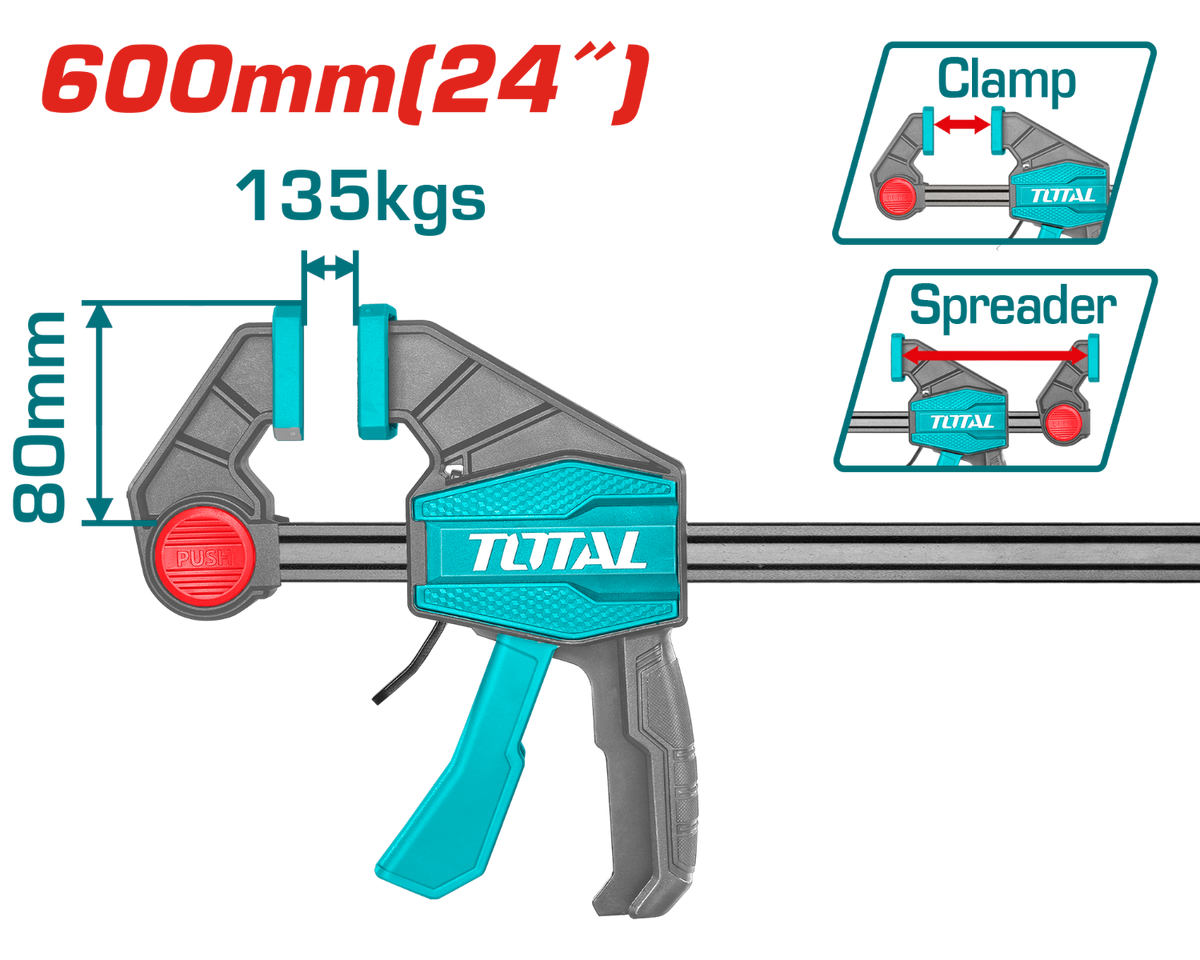 TOTAL Quick bar clamp Clamp 80x600mm (THT1346802)