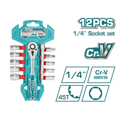 TOTAL 12-Piece Ratchet Socket Set – THT14114126