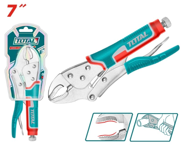 TOTAL Curved Jaw Lock Plier 7" (THT190703)