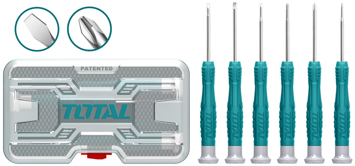 TOTAL 6PCs Precision Screwdriver Set (THT250PS0601)