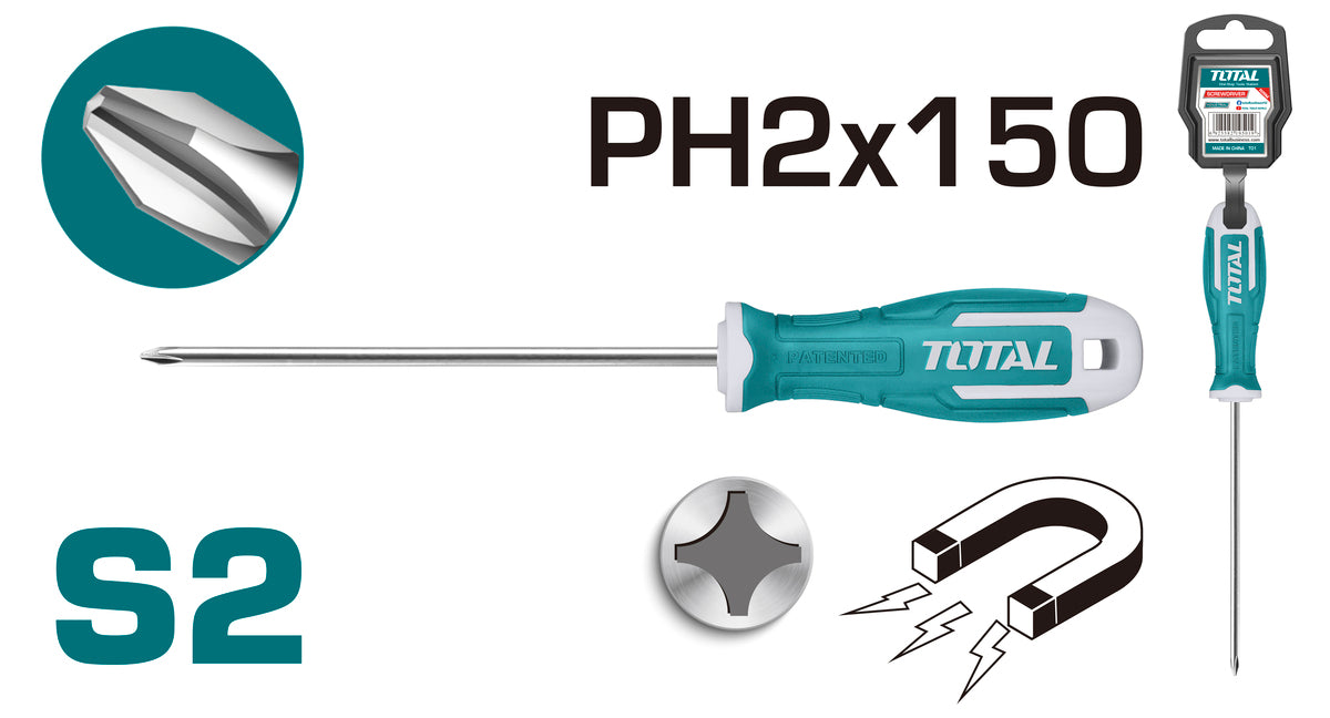TOTAL Phillips Screwdriver PH2*150 (THT26PH2150)