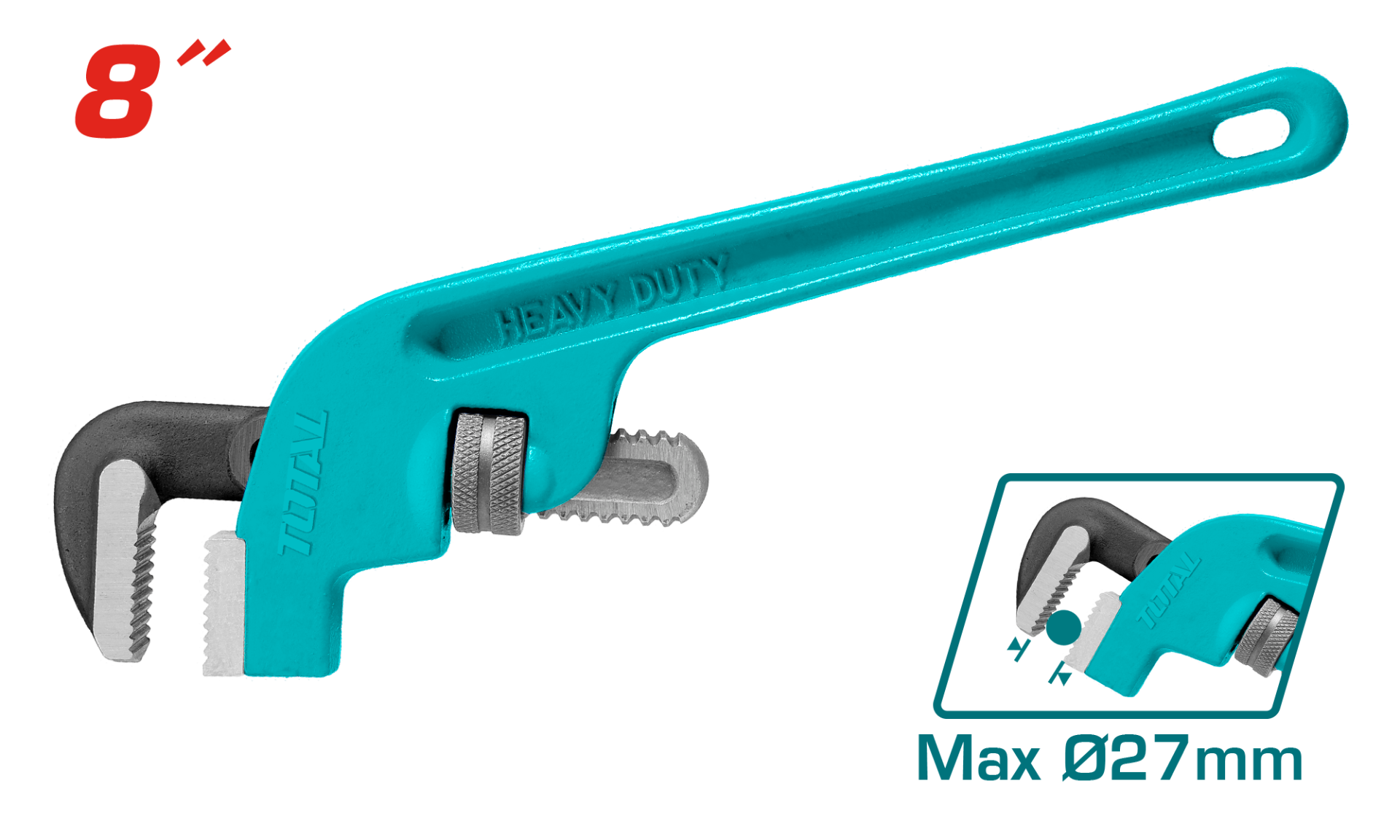 مفتاح مواسير أعوج 8 إنش من توتال – قوة وثبات عالي