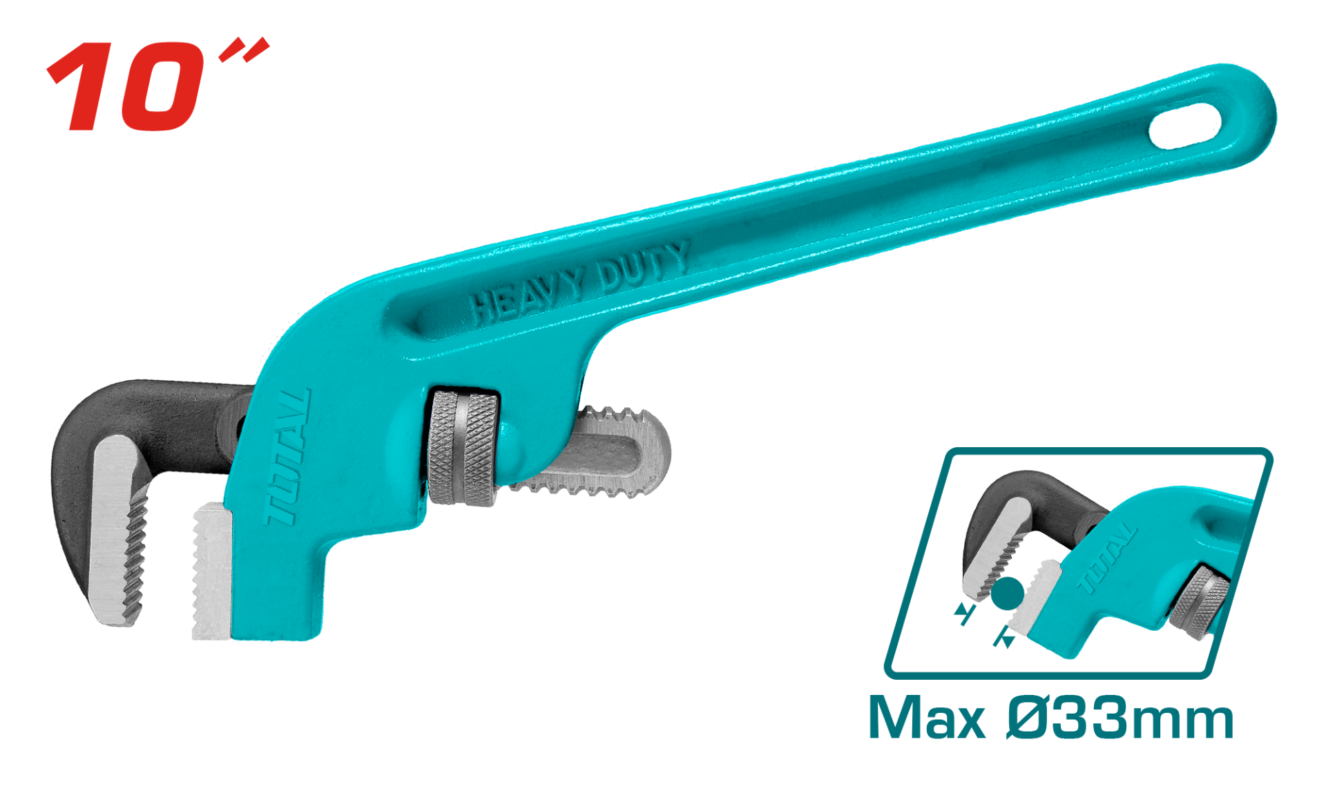 Total 10" Offset Pipe Wrench (THT373106) – Precise Control & Strength