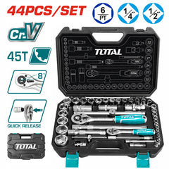 1/4˝ – 1/2˝ Drive Socket Set | 44-Piece by Total (THT421441)