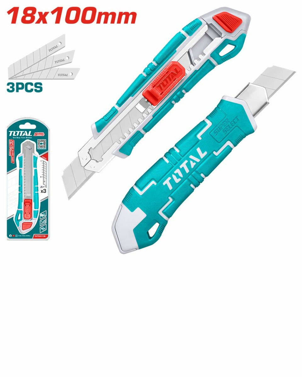 TOTAL Snap-off Blade Knife with Press-lock 18*100mm (THT522136)