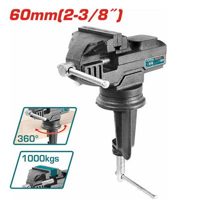 TOTAL Bench Vice 60mm, 2"-3"/ 8" (THT6126)
