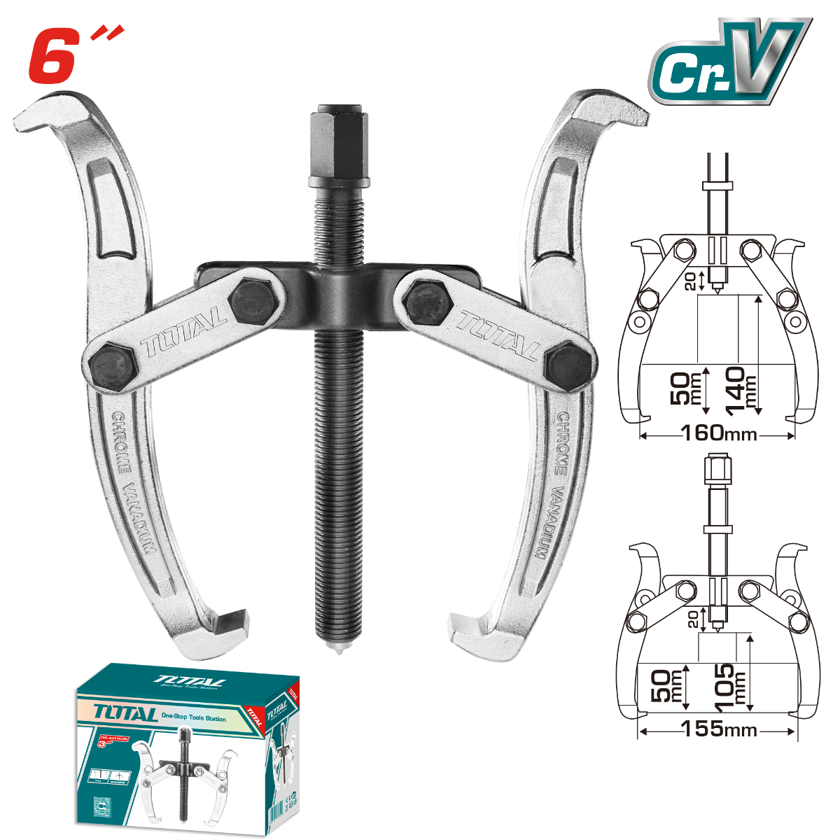 TOTAL Two jaws puller 6" (THTGP266)