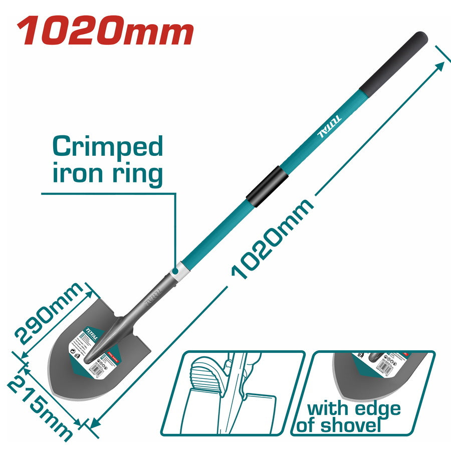 Total 1m Fiberglass Handle Triangle Shovel | Durable & Versatile