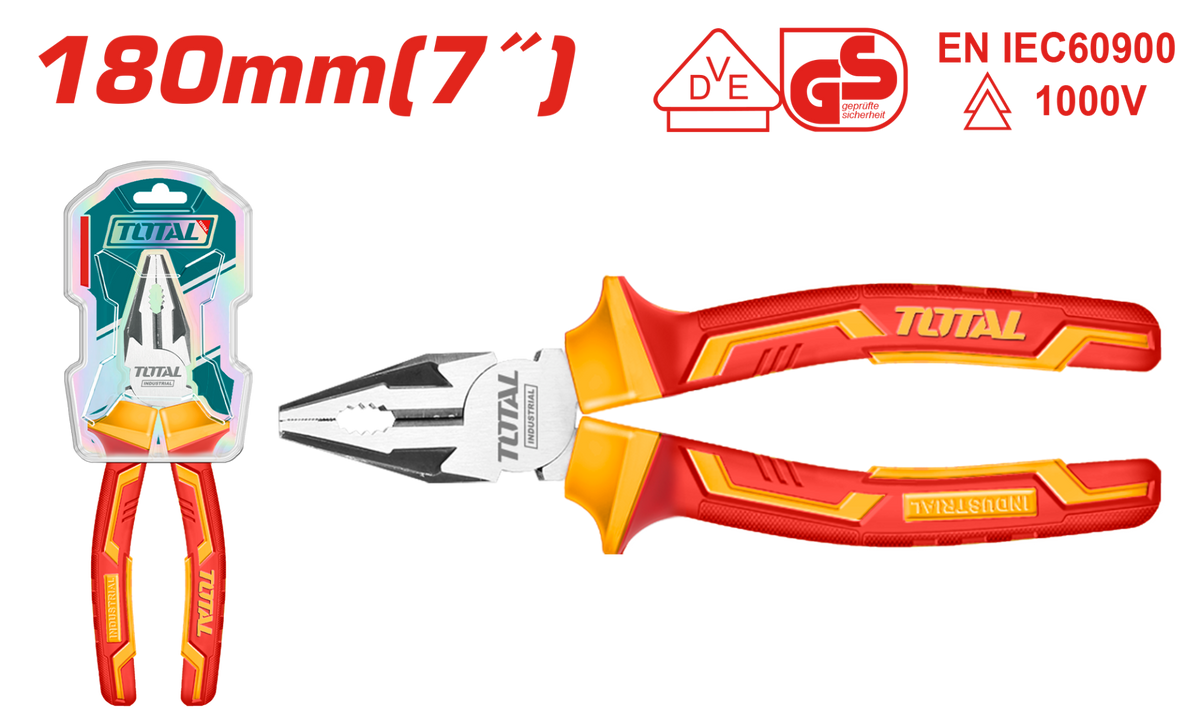 TOTAL Insulated Combination Pliers 180mm | 7" (THTIP2171)