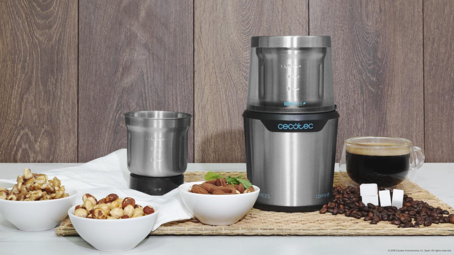 مطحنة Cecotec TitanMill 300 DuoClean قهوة وتوابل
