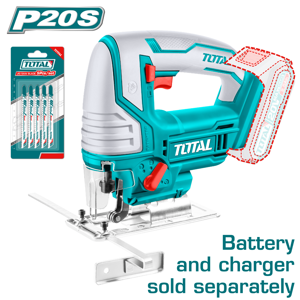 TOTAL Cordless jig saw 20V (TJSLI8501)