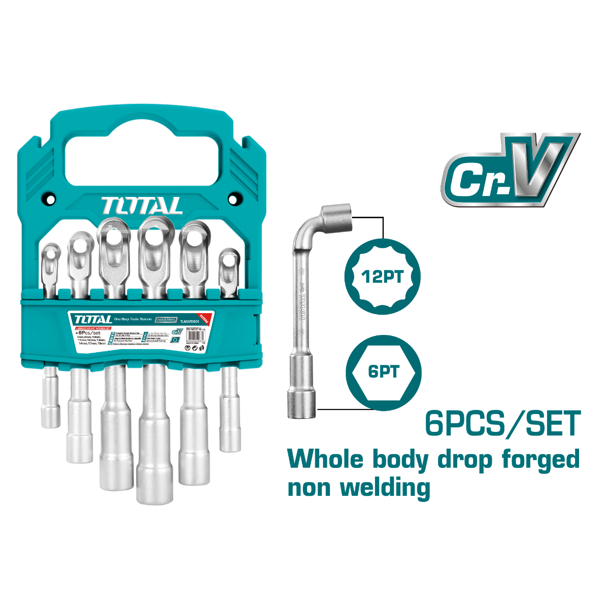 TOTAL L-Pass Through Socket Wrench Set (TLASWT0601)