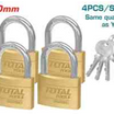 TOTAL Brass Padlock Set (4 Locks) with Master Key – Unified Security