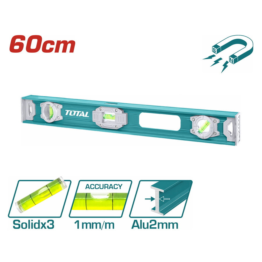 TOTAL Magnetic Spirit Level 60cm (TMT26026) – High Accuracy