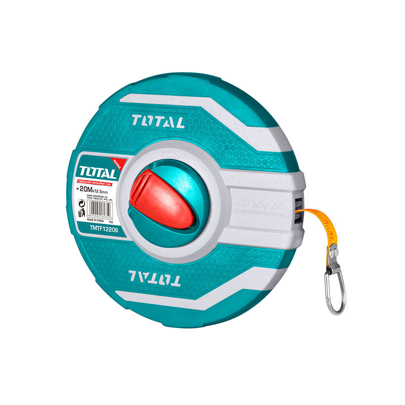 شريط قياس فيبرجلاس 20م من توتال – دقة ومرونة عالية