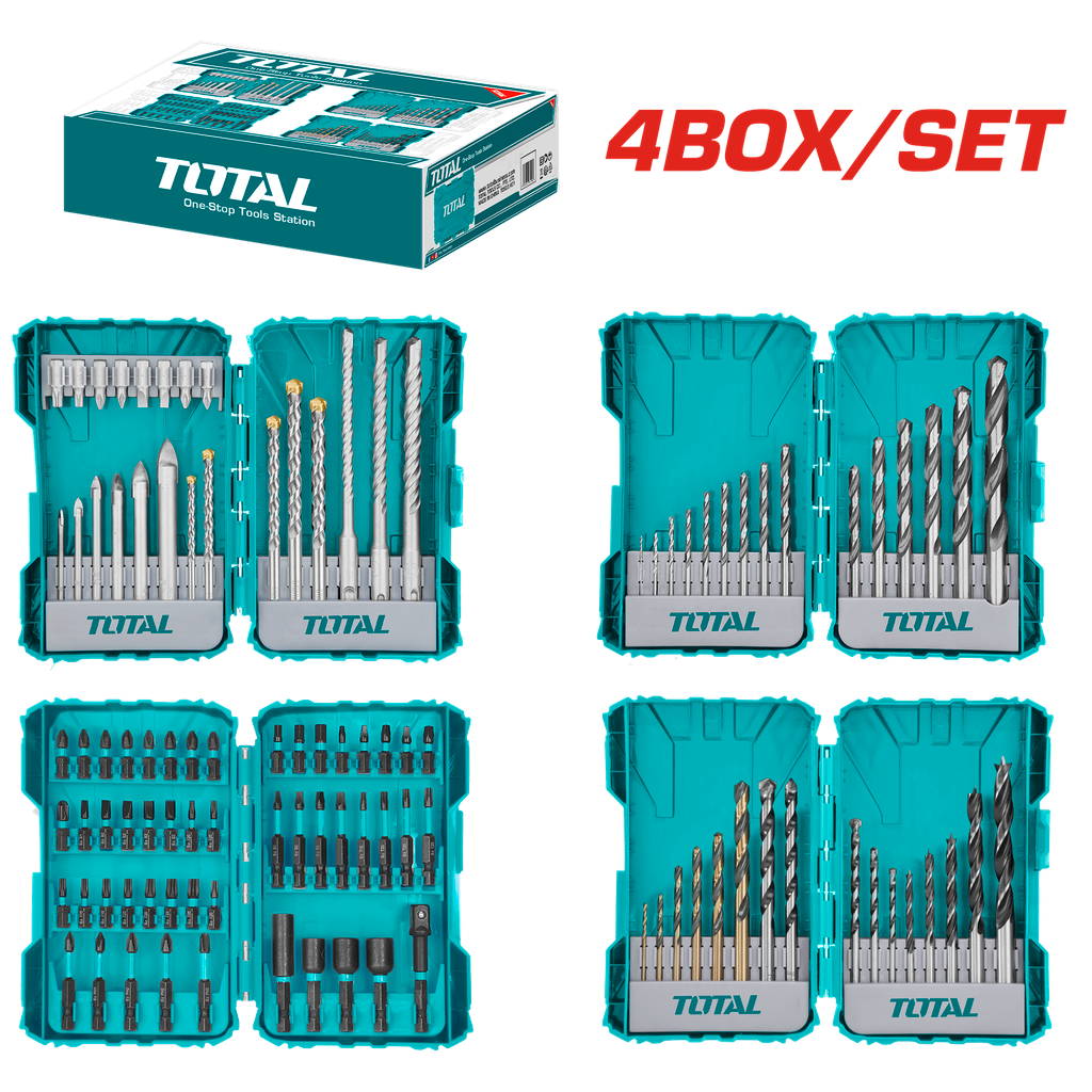 TOTAL 4 Boxes Drill Bits Accessories Set (TOS23077)
