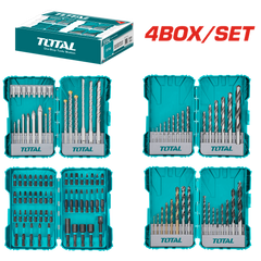 TOTAL 4 Boxes Drill Bits Accessories Set (TOS23077)