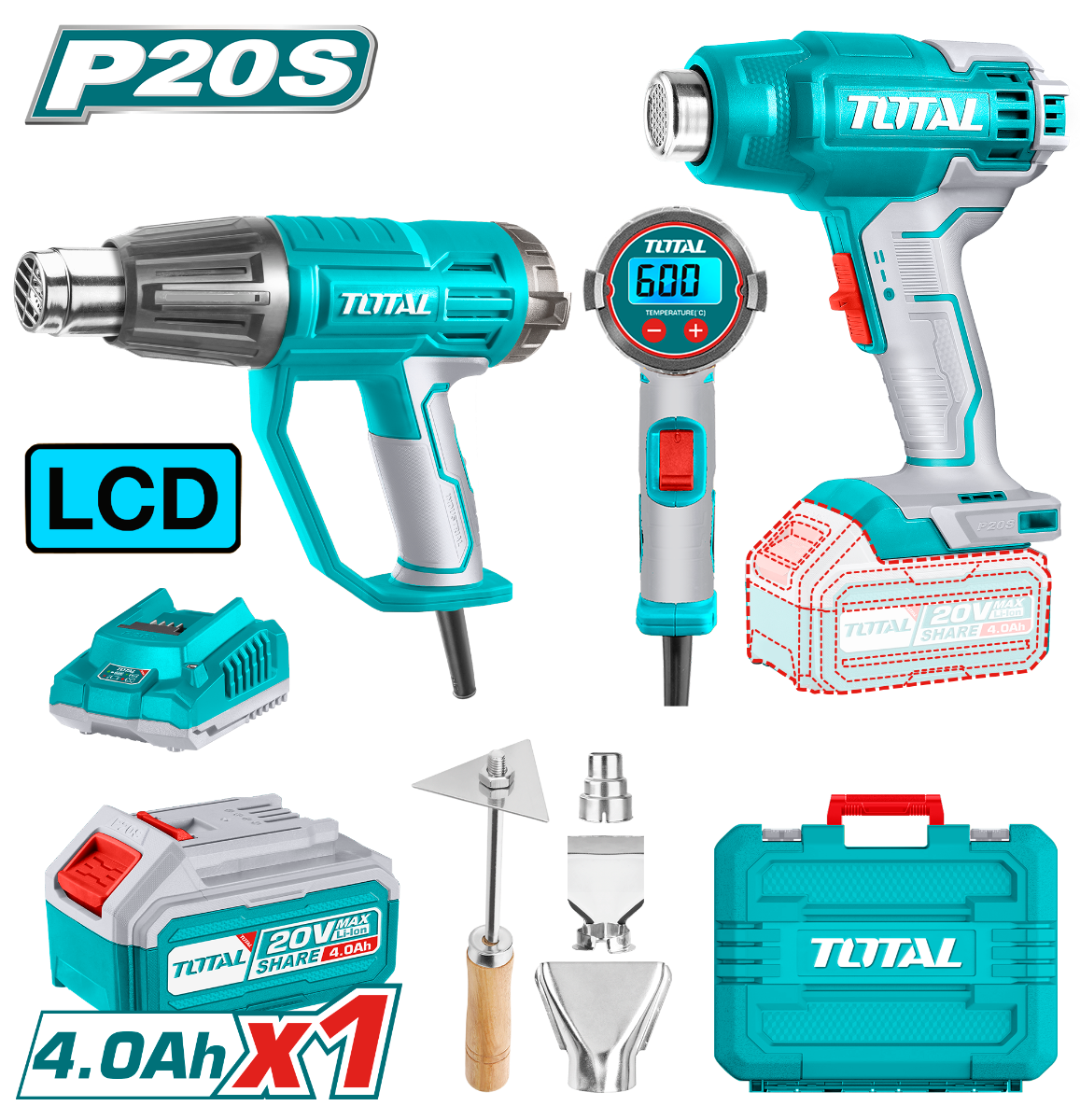 TOTAL Heat gun combo kit (TOSLI240201)