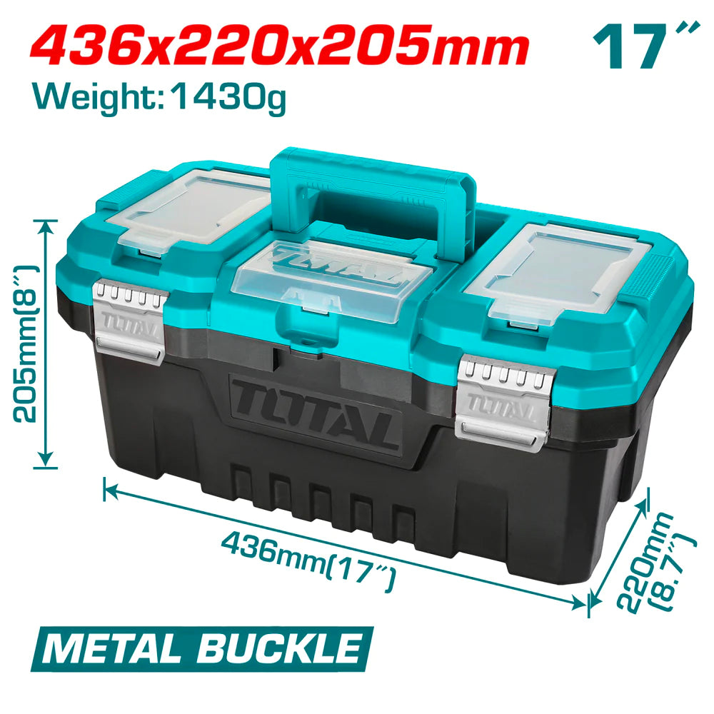 صندوق عدة بلاستيك 17 إنش من توتال (TPBX0172) – تخزين آمن للأدوات