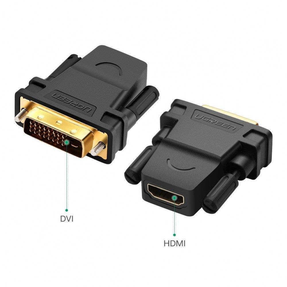 محول يوجرين DVI 24+1 ذكر إلى HDMI أنثى (أسود) - تحويل HD