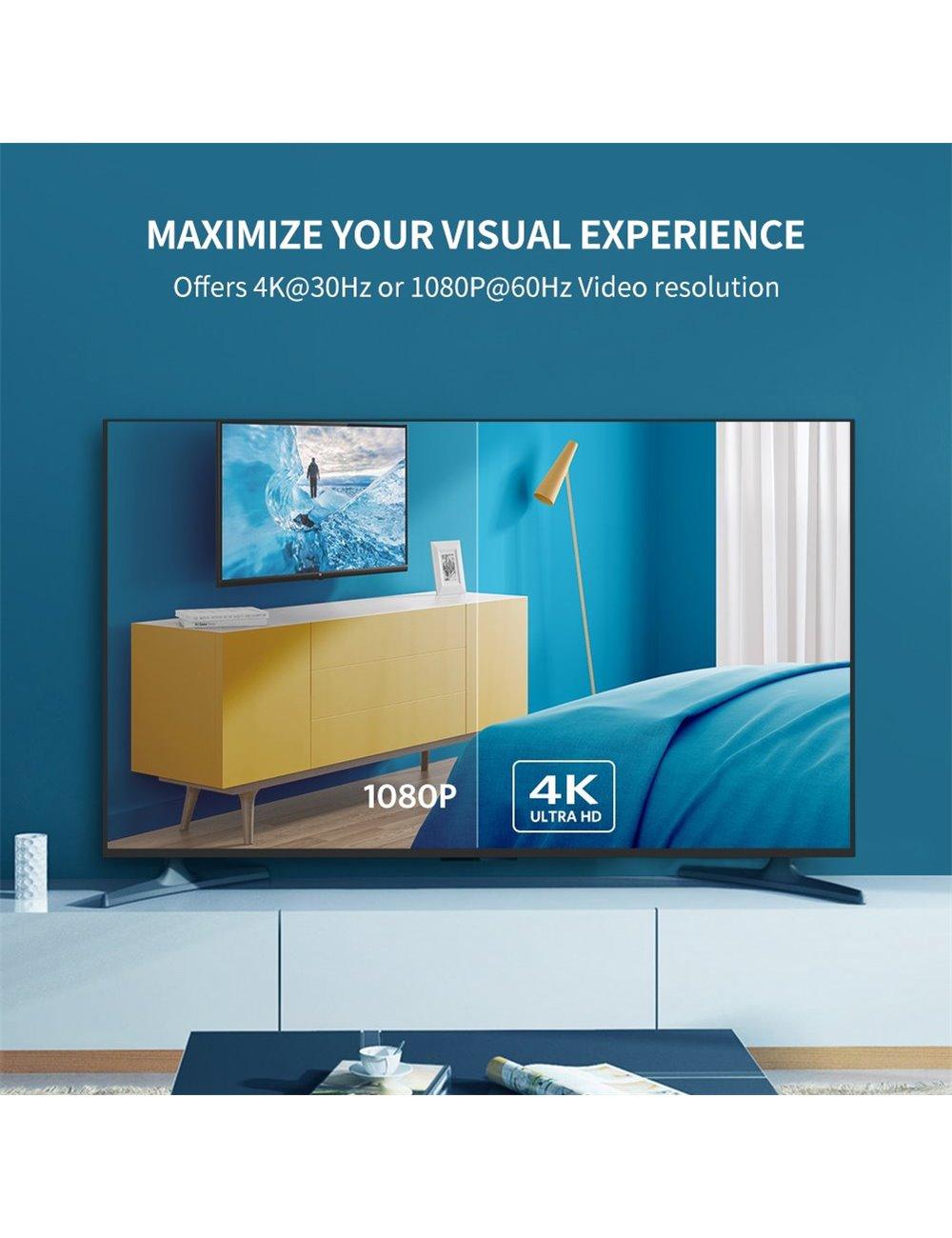 محول يوجرين HDMI + USB إلى DP 0.5 متر – محول عالي الجودة